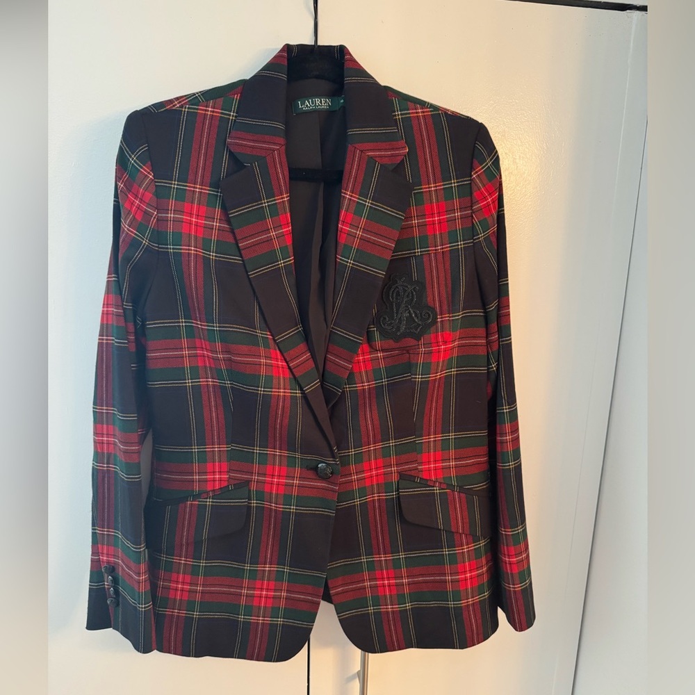 Ralph Lauren Red Plaid Tartan Blazer